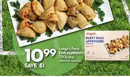 Longo's Party Pack Appetizers offer