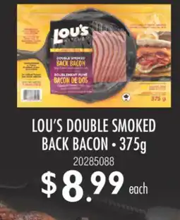 Fortinos LOU'S DOUBLE SMOKED BACK BACON, 375g offer