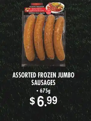 Fortinos ASSORTED FROZEN JUMBO SAUSAGES, 675g offer