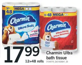 Fortinos CHARMIN ULTRA BATH TISSUE, 12=48 ROLLS offer