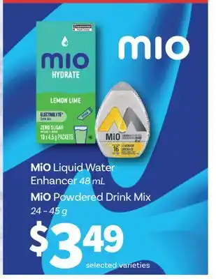 Fortinos MIO LIQUID WATER ENHANCER 48 ML MIO POWDERED DRINK MIX 24-45 G offer