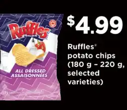 Fortinos RUFFLES POTATO CHIPS, 180 G - 220 G offer