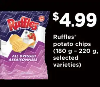 Fortinos RUFFLES POTATO CHIPS, 180 G - 220 G offer