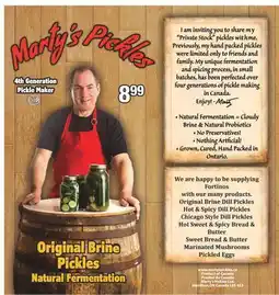 Fortinos MARTY'S PICKLES offer