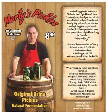 Fortinos MARTY'S PICKLES offer