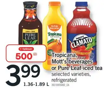 Fortinos MOTT'S BEVERAGES OR PURE LEAF ICED TEA OR PURE LEAF ICED TEA, 1.36-1.89 L offer