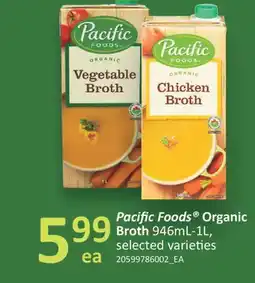 Fortinos PACIFIC FOODS ORGANIC BROTH, 946mL - 1L offer