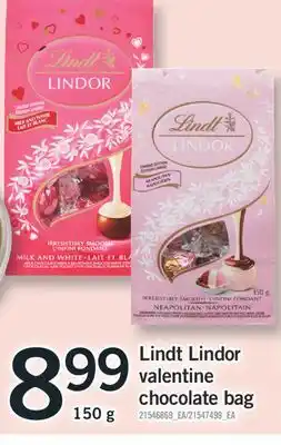 Fortinos LINDT LINDOR VALENTINE CHOCOLATE BAG, 150 G offer