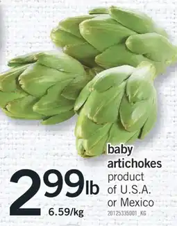 Fortinos BABY ARTICHOKES offer