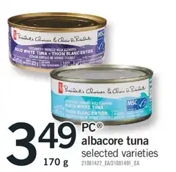 Fortinos PC ALBACORE TUNA, 170 g offer