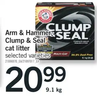 Fortinos ARM & HAMMER CLUMP & SEAL CAT LITTER, 9.1KG offer