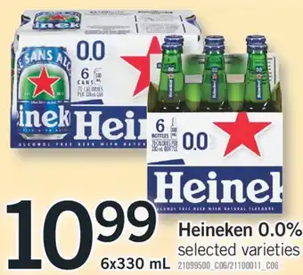 Fortinos HEINEKEN 0.0%,6x330 mL offer