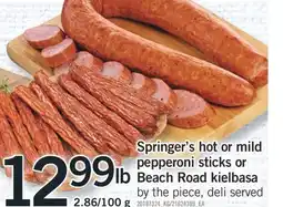 Fortinos SPRINGER'S HOT OR MILD PEPPERONI STICKS offer