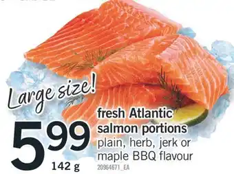 Fortinos FRESH ATLANTIC SALMON PORTIONS, 142 g offer