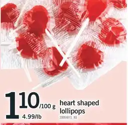 Fortinos HEART SHAPED LOLLIPOPS offer