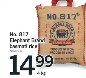 Fortinos No. 817 ELEPHANT BRAND BASMATI RICE, 4 kg offer