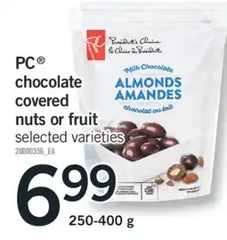 Fortinos PC CHOCOLATE COVERED NUTS OR FRUIT, 250-400 G offer