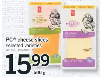 Fortinos PC CHEESE SLICES, 500 G offer