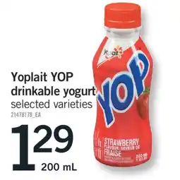 Fortinos YOPLAIT YOP DRINKABLE YOGURT, 200 ML offer