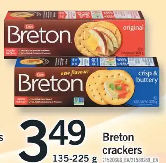 Fortinos BRETON CRACKERS, 135-225 G offer