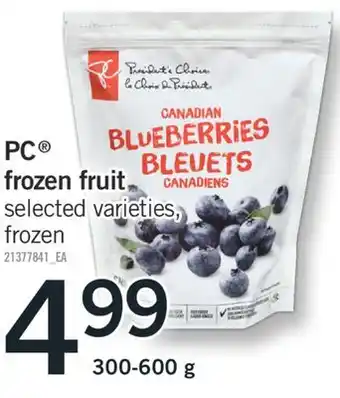 Fortinos PC FROZEN FRUIT, 300-600 g offer