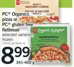 Fortinos PC ORGANICS PIZZA OR PC GLUTEN FREE FLATBREAD, 341-400 G offer