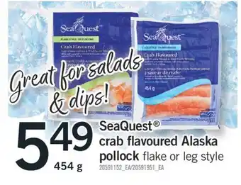 Fortinos SEAQUEST CRAB FLAVOURED ALASKA POLLOCK, 545 G offer