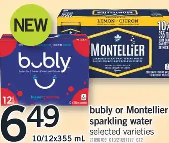 Fortinos BUBLY OR MONTELLIER SPARKLING WATER,10/12x355 mL offer