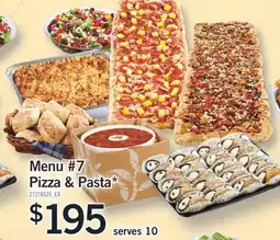 Fortinos Menu #7 Pizza & Pasta offer