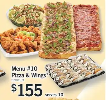 Fortinos MENU #10 PIZZA & WINGS offer