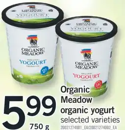 Fortinos ORGANIC MEADOW ORGANIC YOGURT, 750 G offer