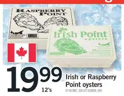 Fortinos IRISH OR RASPBERRY POINT OYSTERS, 12'S offer