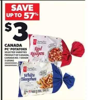 Loblaws PC POTATOES, 5 LB BAG offer