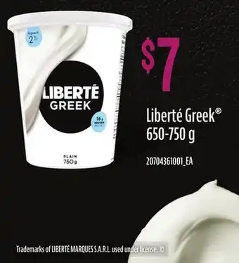 Loblaws LIBERTÉ GREEK , 650-750G offer