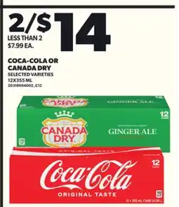 Loblaws COCA-COLA OR CANADA DRY, 12X355ML offer