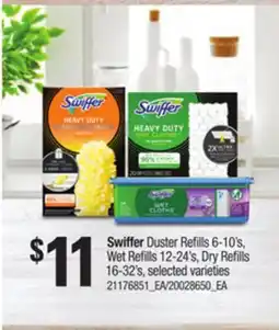 Loblaws SWIFFER DUSTER REFILLS 6-10'S, WET REFILLS 12-24'S, DRY REFILLS 16-32'S offer