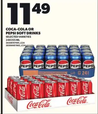 Loblaws COCA-COLA OR PEPSI SOFT DRINKS, 24X355 ML offer