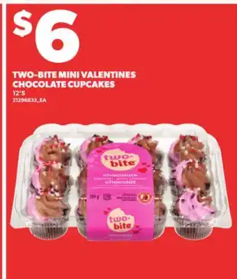 Loblaws TWO-BITE MINI VALENTINES CHOCOLATE CUPCAKES, 12'S offer