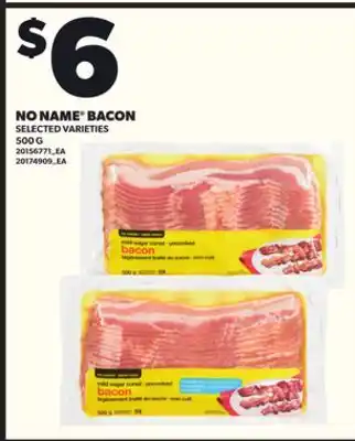 Loblaws NO NAME BACON, 500 G offer