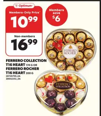 Loblaws FERRERO COLLECTION T16 HEART 174G OR FERRERO ROCHER T16 HEART 200G offer