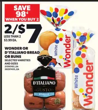 Loblaws WONDER OR D'ITALIANO BREAD OR BUNS offer