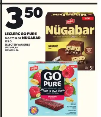 Loblaws LECLERC GO PURE, 140-175 G OR NUGABAR, 175 G offer