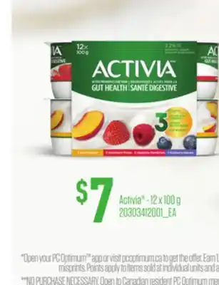 Loblaws ACTIVIA -12X100G offer