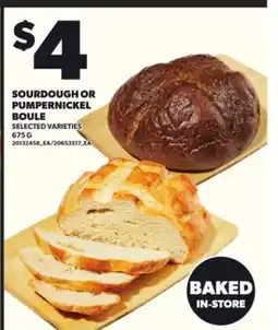 Loblaws SOURDOUGH OR PUMPERNICKEL BOULE 675G offer