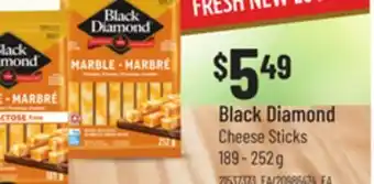 Loblaws BLACK DIAMOND CHEESE STICKS, 189-252G offer