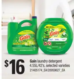 Loblaws GAIN LAUNDRY DETERGENT 4.55L/42'S offer