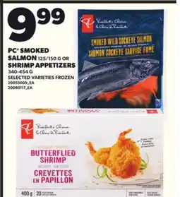 Loblaws PC SMOKED SALMON 125/150G OR SHRIMP APPETIZERS 340-454G offer