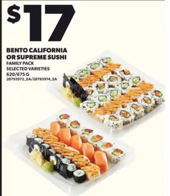 Loblaws BENTO CALIFORNIA OR SUPREME SUSHI, 620/675G offer