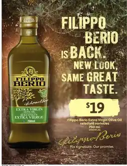 Loblaws FILIPPO BERIO EXTRA VIRGIN OLIVE OIL, 750 mL offer