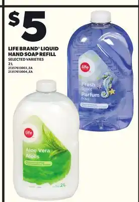 Loblaws LIFE BRAND LIQUID HAND SOAP REFILL, 2L offer